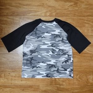 ROTHCO Camouflage T-Shirt, Gray Camo Pattern, Size Large Youth